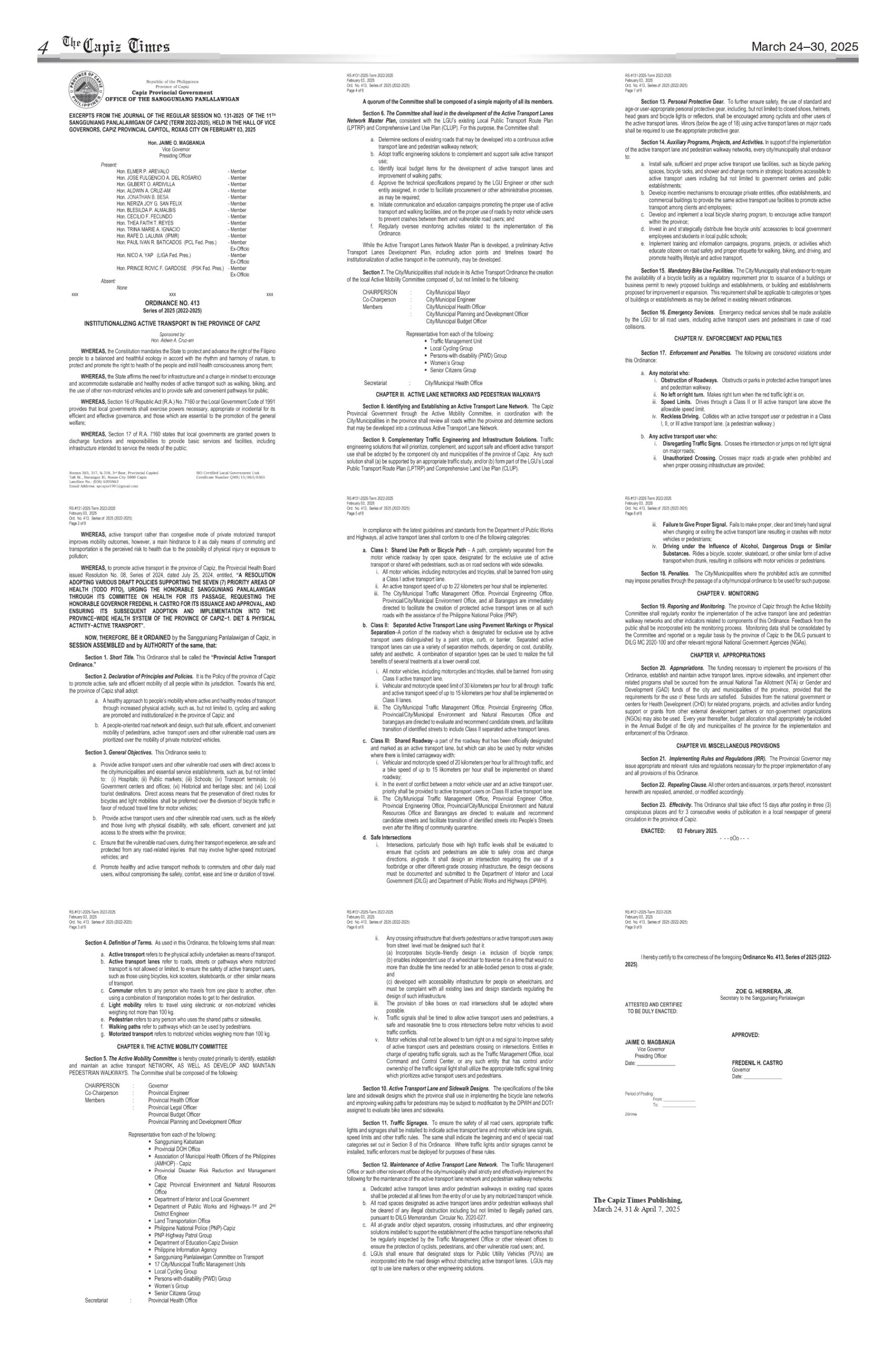 » ORDINANCE NO. 413